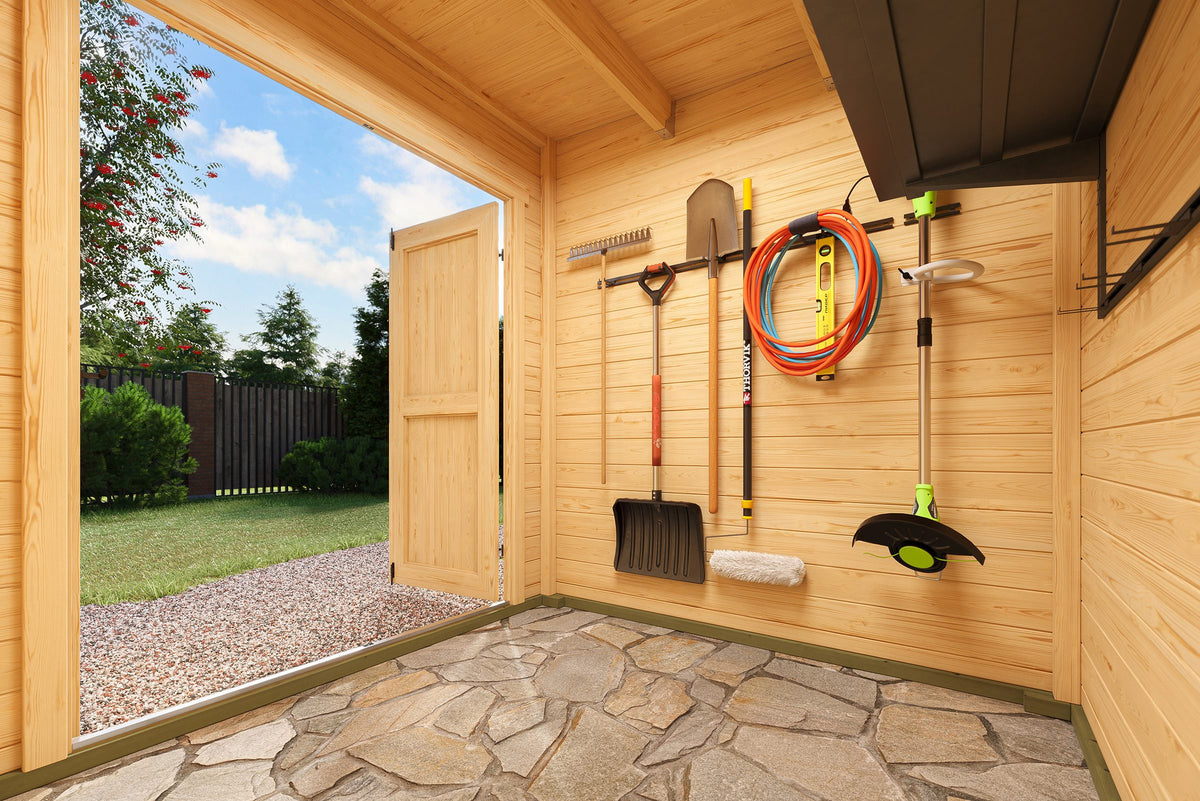 Nordic Holz Gartenhaus Fynn 1, 200 x 207,4 cm, mit Anbau – Ansicht 3