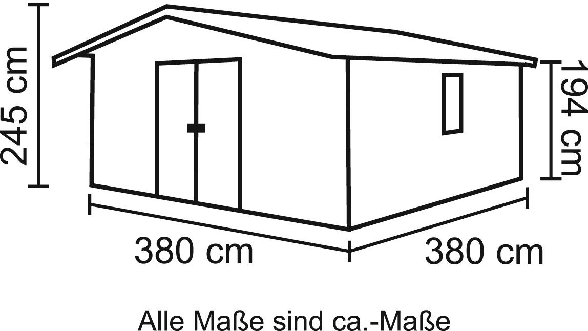 KONIFERA Gartenhaus Nienstedten 2, 396 x 396 cm – Ansicht 2