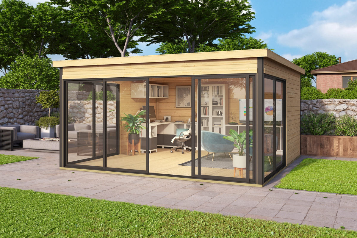 LASITA MAJA Gartenhaus DOMEO 5, 418 x 418 cm, 44 mm – Ansicht 3