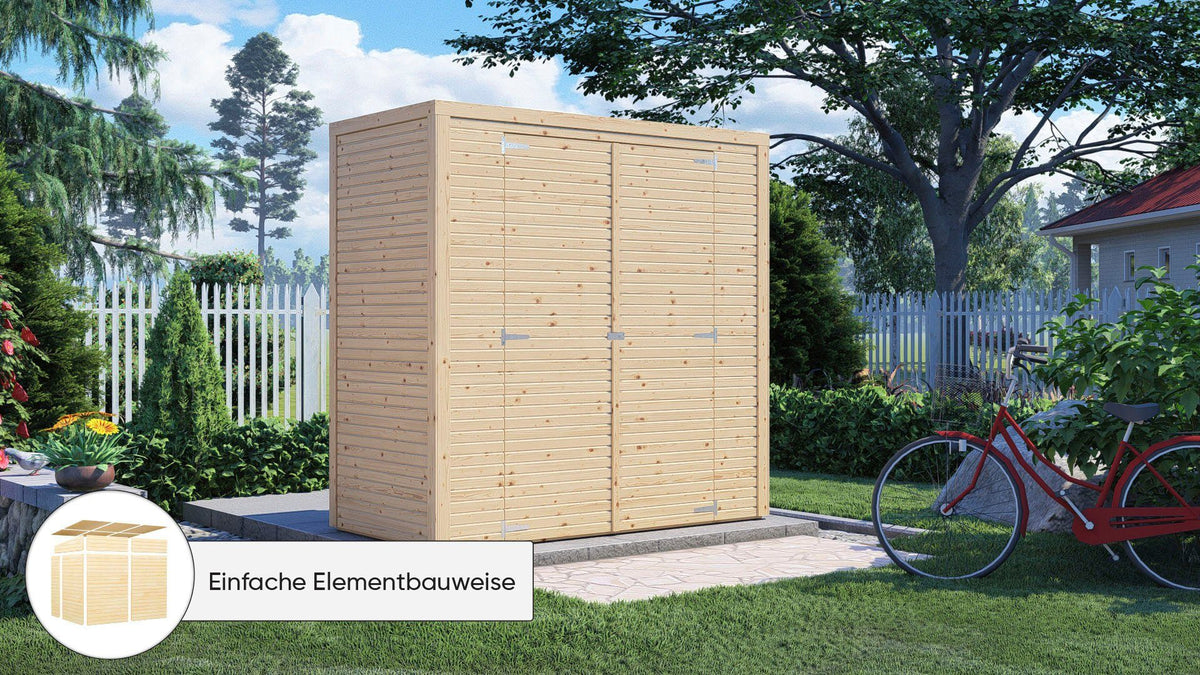 KONIFERA Gartenhaus Beno 1 Fineline Flachdach, 207 x 110 cm