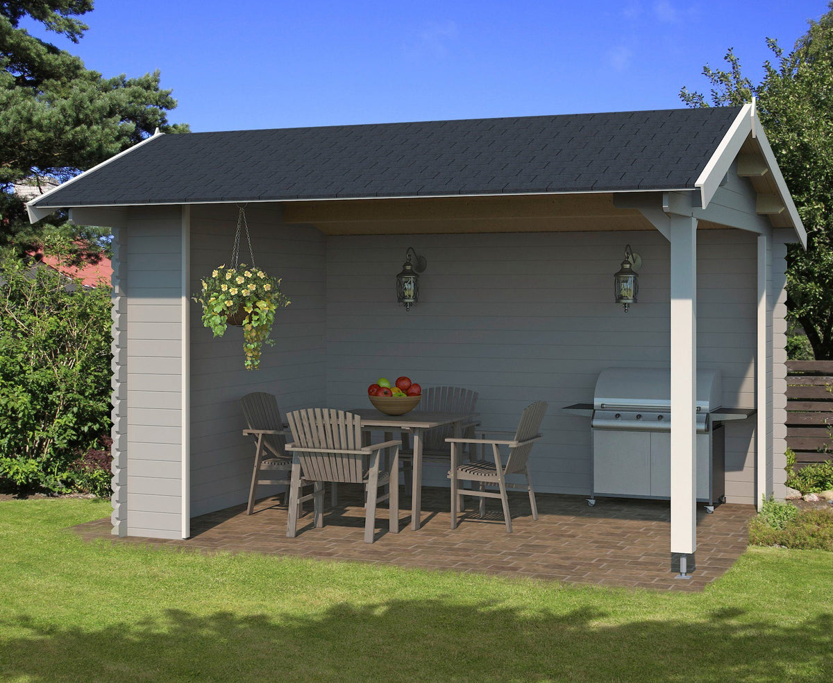 LASITA MAJA Gartenhaus Kirian 300, 420 x 389 cm, 28 mm, mit Terrasse