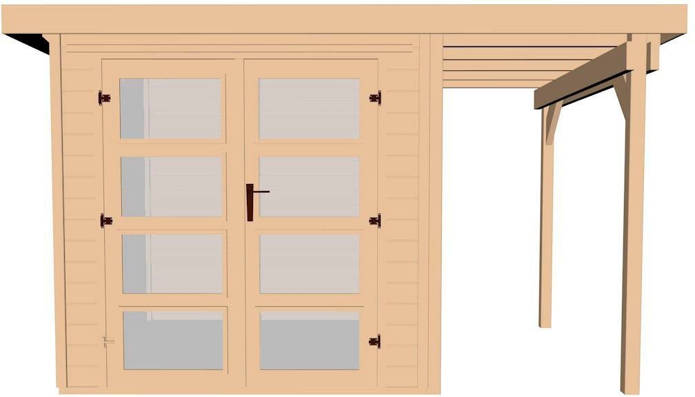 weka Gartenhaus 321 A Gr.4, 438 x 237 cm, 19 mm, mit Anbau – Ansicht 2