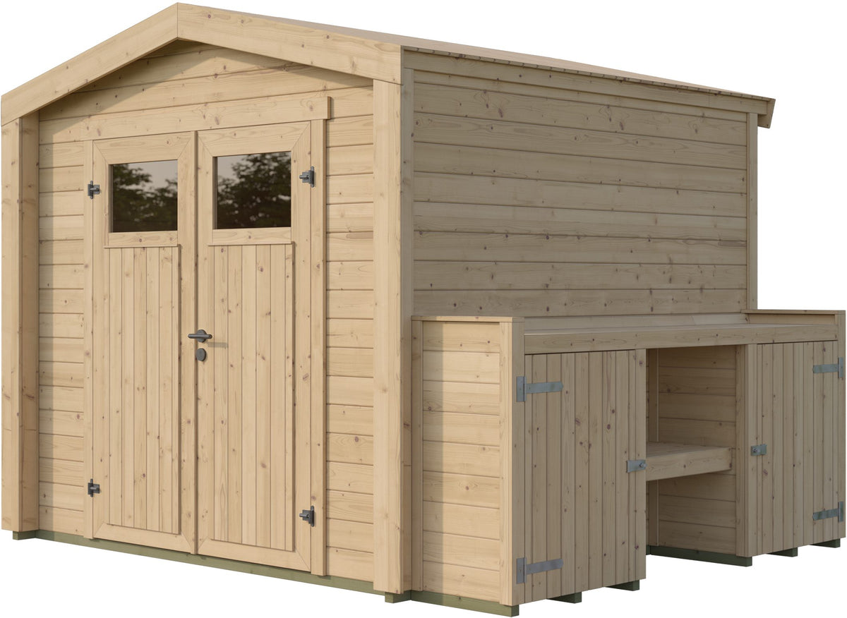 weka Gartenhaus Killarney, 294 x 248 cm, mit Pflanztisch – Ansicht 2