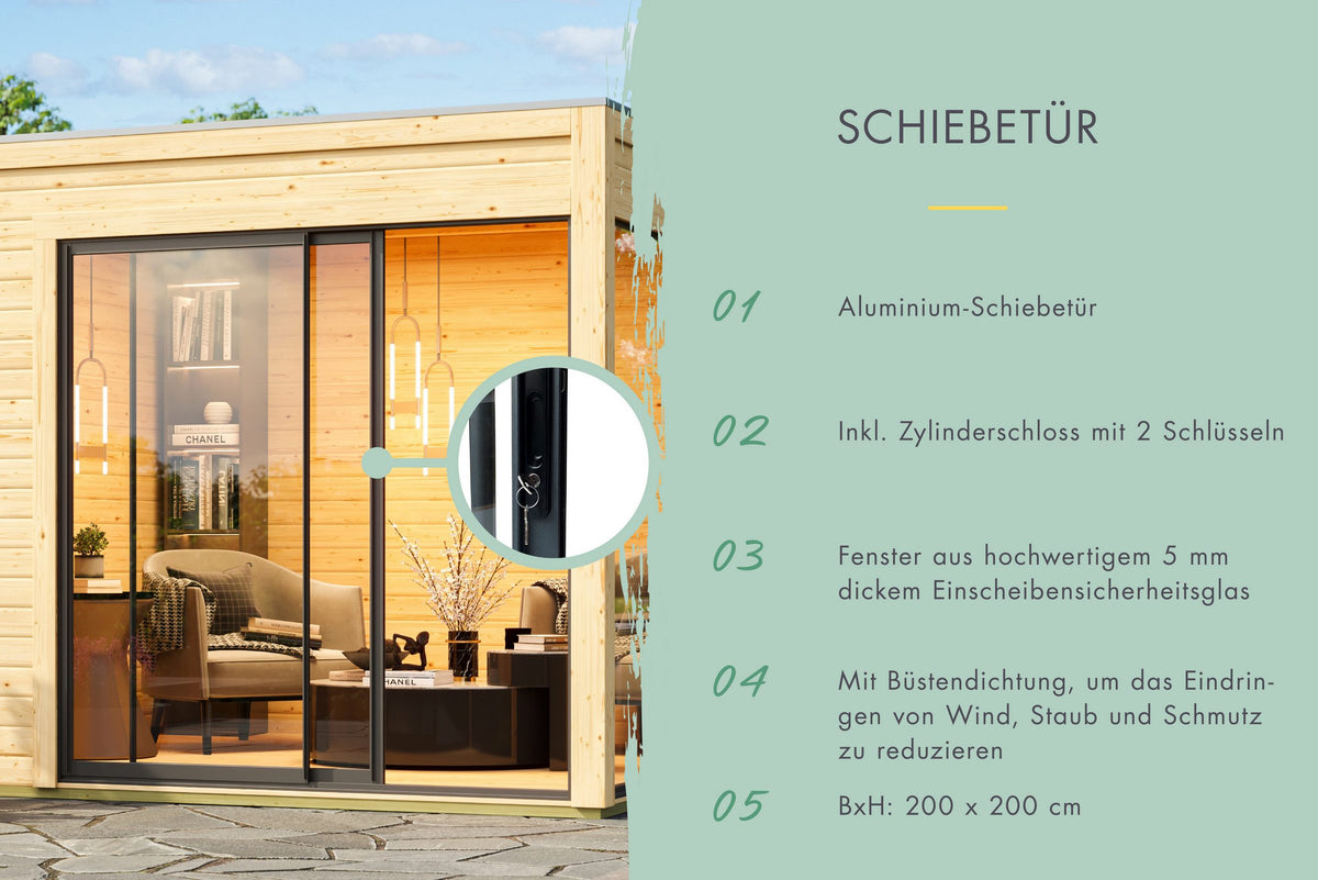 Karibu Gartenhaus Saturino SET, 540 x 276 cm, mit Fußboden – Ansicht 3