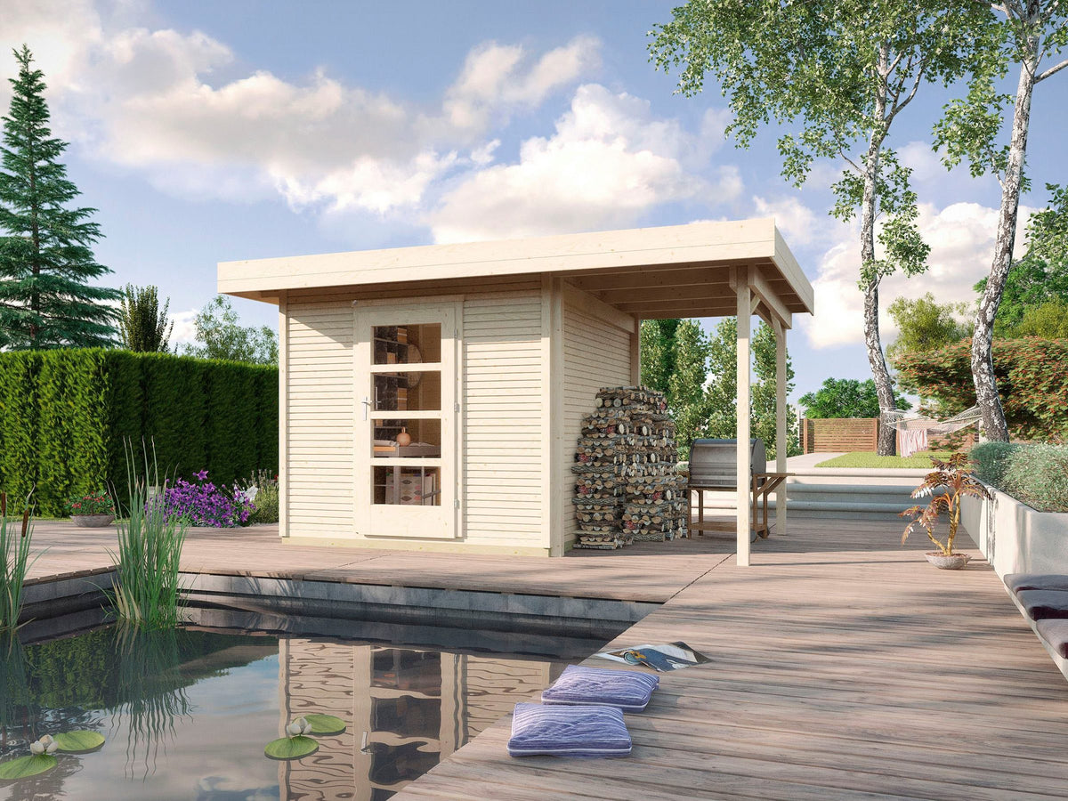 weka Gartenhaus wekaLine 172 A Gr.3, 489 x 377 cm, 28 mm, mit Anbau