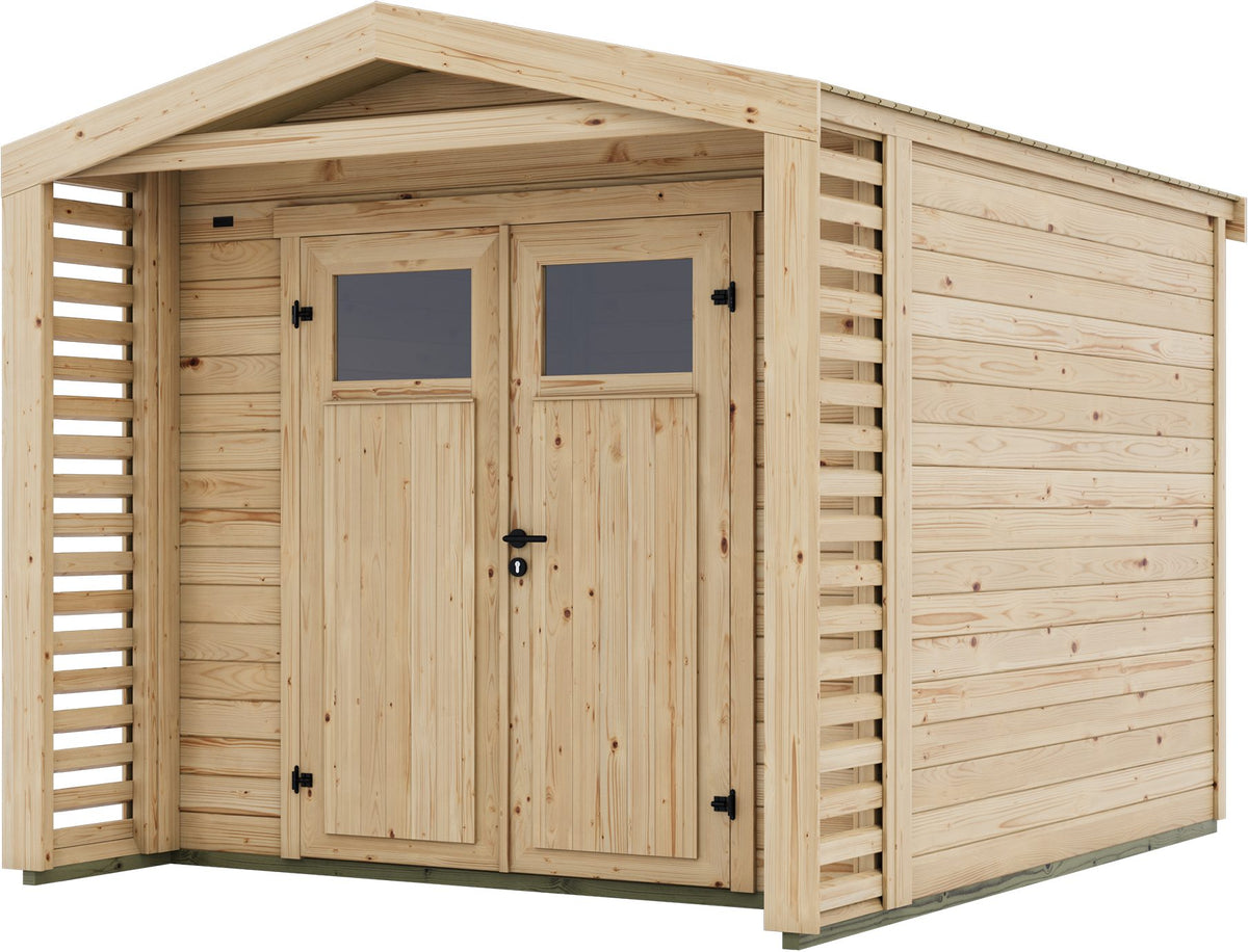 weka Gartenhaus Killarney, 261 x 313 cm, mit Vordach – Ansicht 2