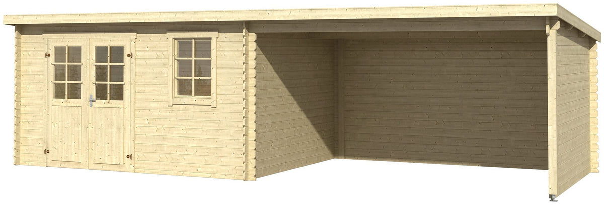 LASITA MAJA Gartenhaus Reno, 780 x 314 cm, 28 mm, mit Anbau – Ansicht 2