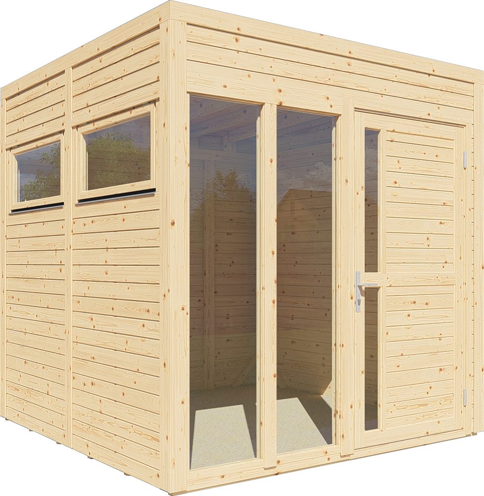 KONIFERA Gartenhaus Cubus 2 Office Lounge, 449 x 240 cm, mit Terrasse – Ansicht 2