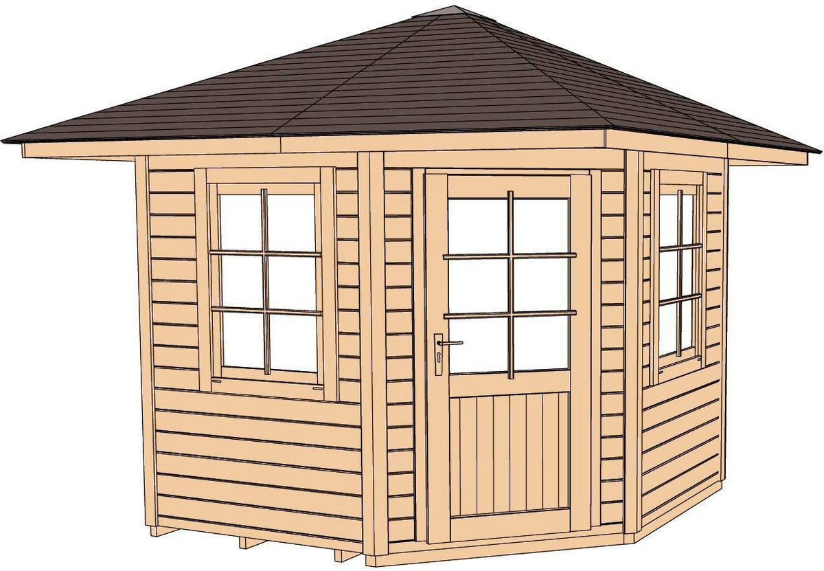 weka Gartenhaus 149 5-Eck Gr.2, 380 x 380 cm, 28 mm – Ansicht 2