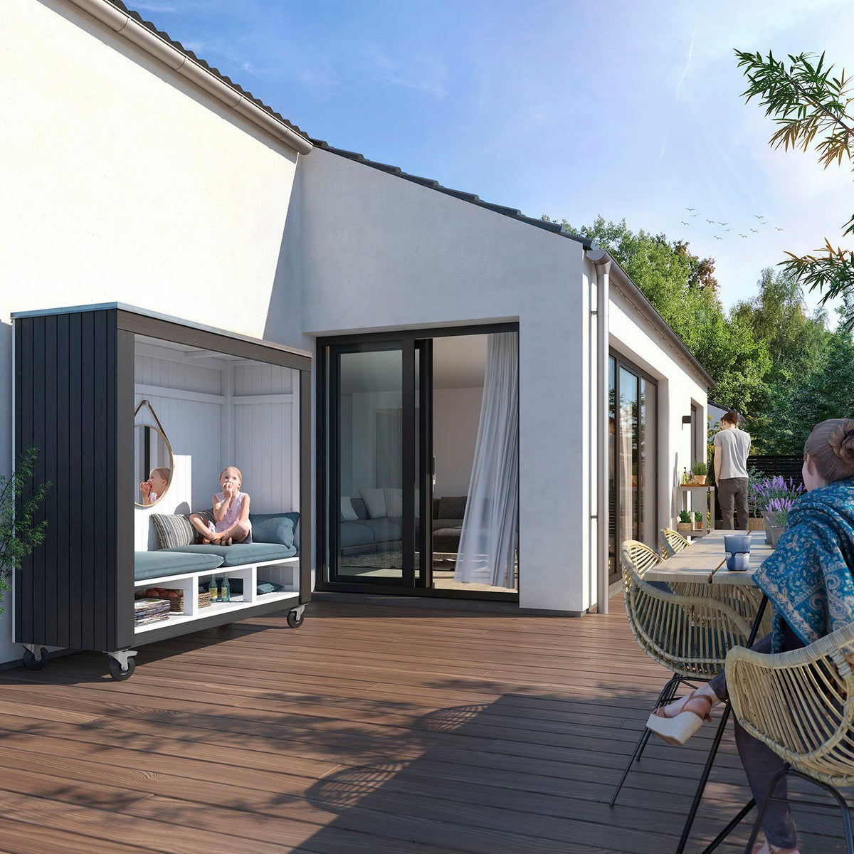 PLUS Gartenhaus Loungehaus SIESTA Sommerly, 67 x 179 cm, mit Terrasse – Ansicht 3