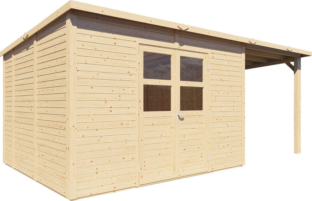 BERTILO Gartenhaus Baltrum 2 Set, 601 x 306 cm, mit Fußboden – Ansicht 2