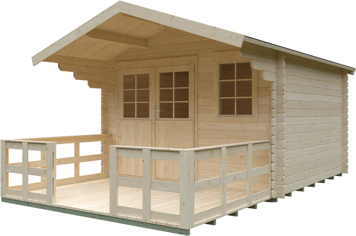 KONIFERA Gartenhaus Kallenberg 2, 340 x 443 cm, mit Fußboden und Terrasse – Ansicht 2