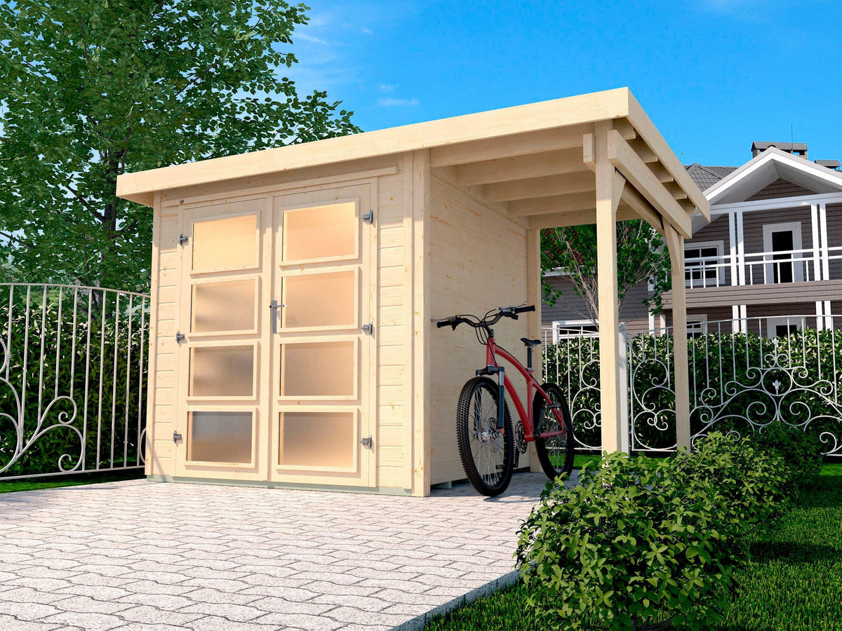 weka Gartenhaus 321 A Gr.1, 337 x 237 cm, 19 mm, mit Anbau