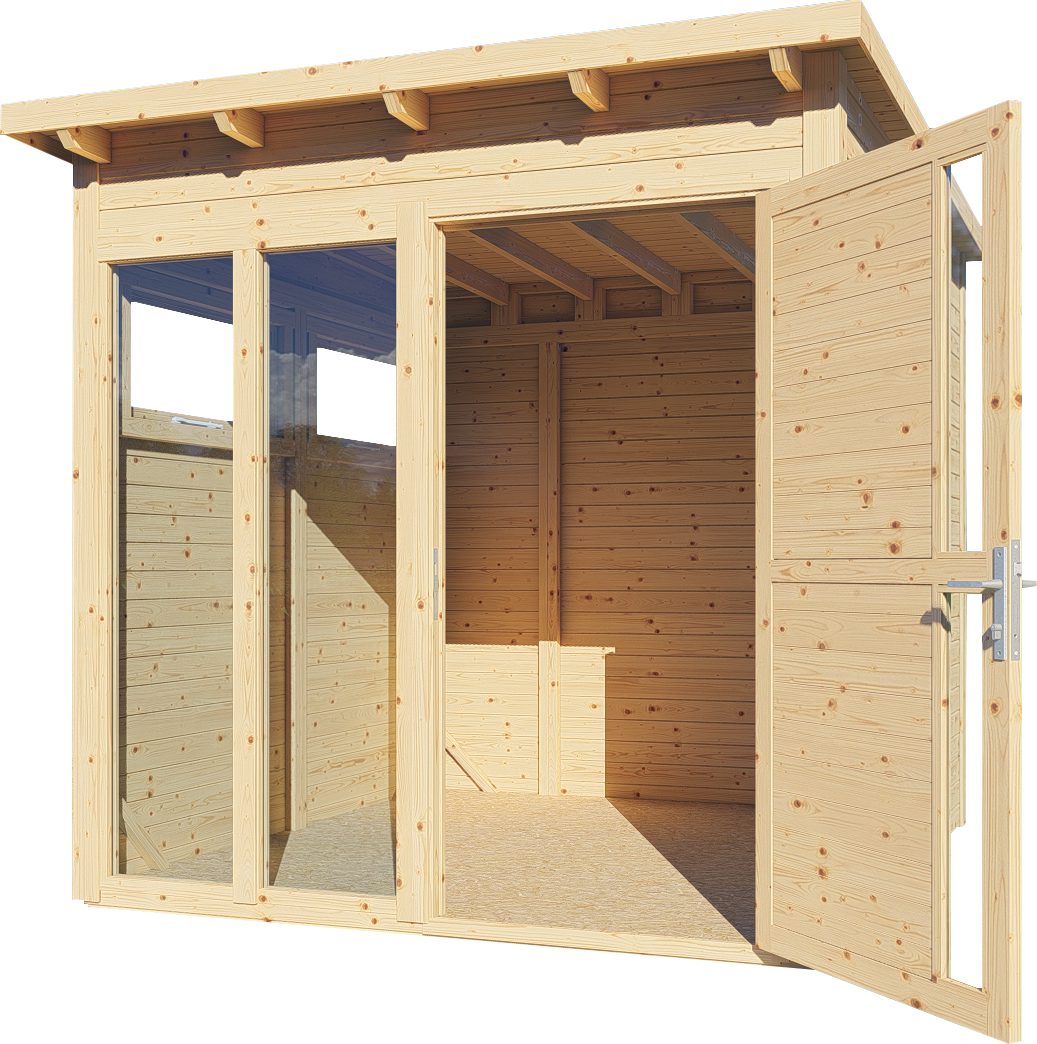 KONIFERA Gartenhaus Pentus 2 Office Lounge, 470 x 266 cm, mit Terrasse – Ansicht 3