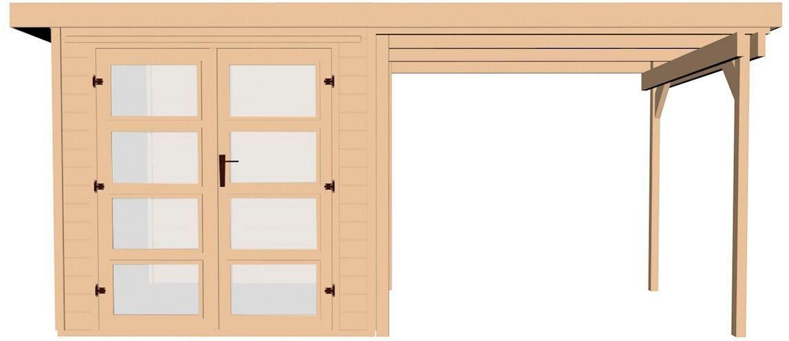 weka Gartenhaus 321 B Gr.3, 508 x 293 cm, 19 mm, mit Anbau – Ansicht 2