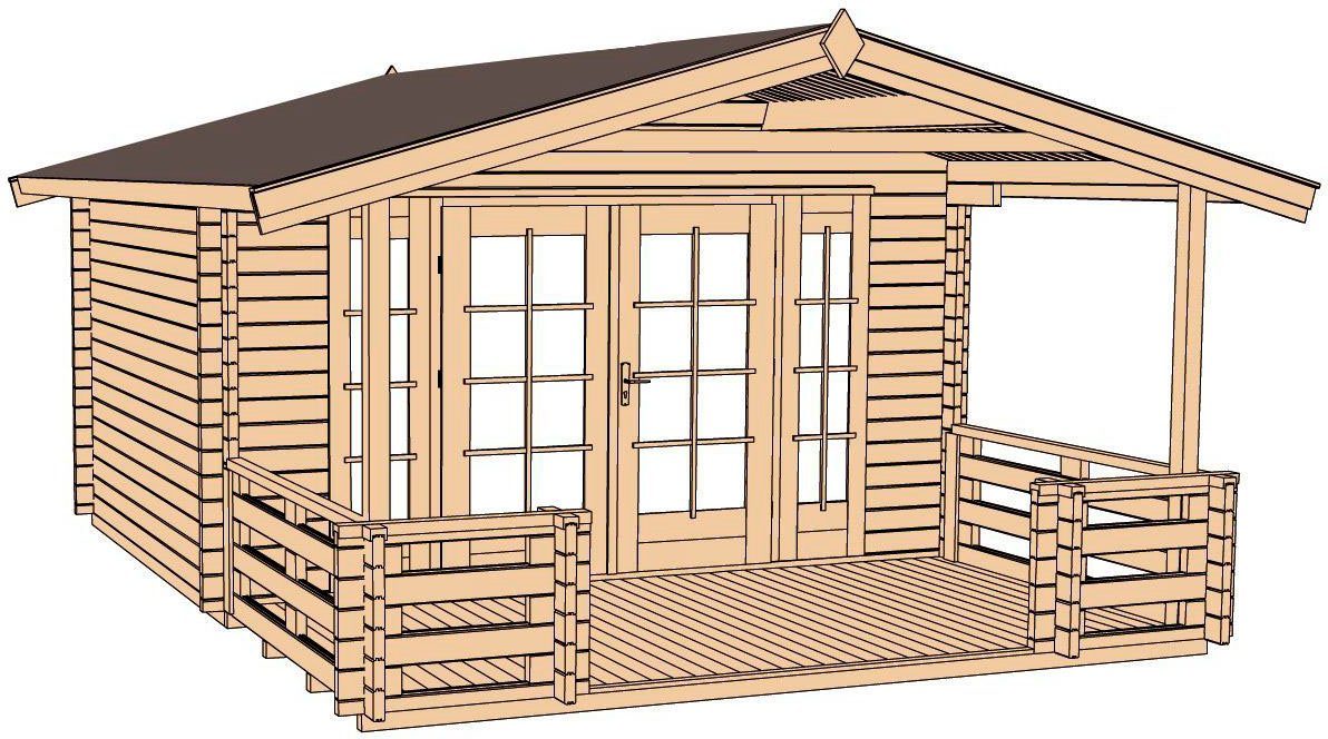 weka Gartenhaus Weekendhaus 137 B Gr.1, 460 x 514 cm, 45 mm – Ansicht 2