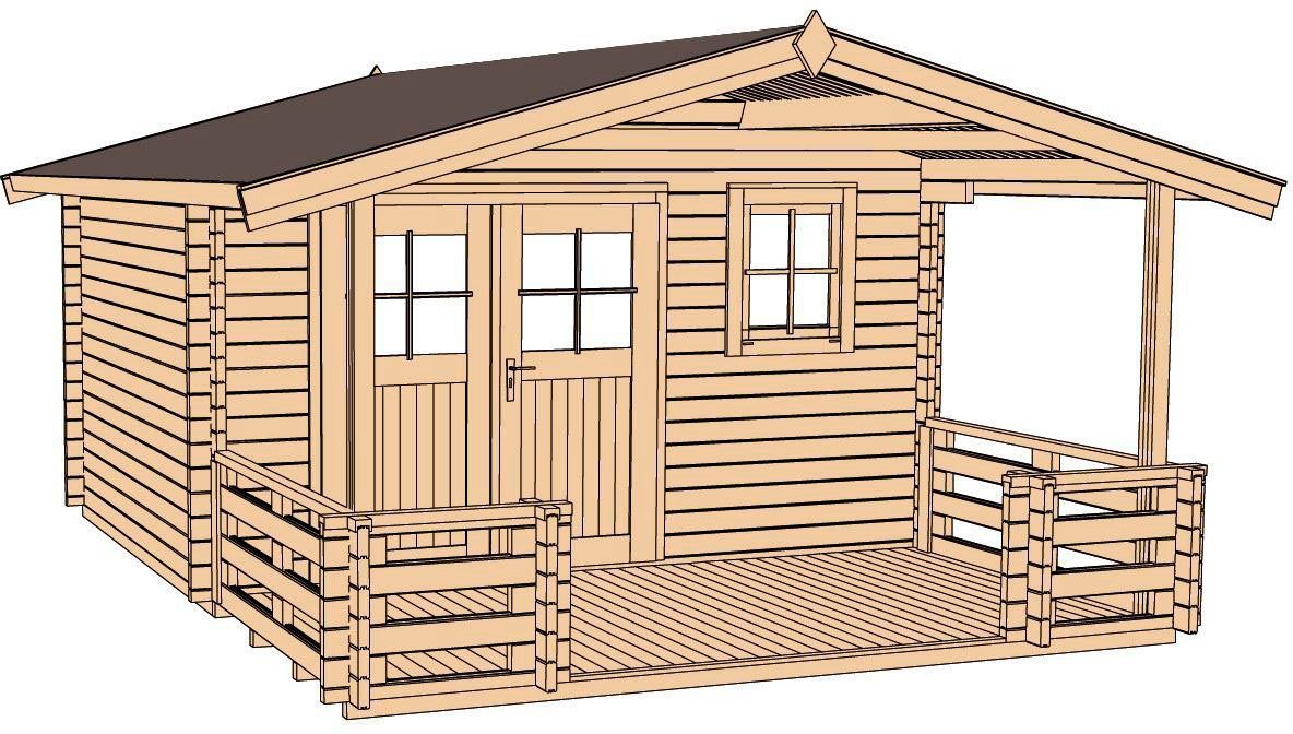 weka Gartenhaus 136 B Gr.1, 460 x 514 cm, 45 mm – Ansicht 2