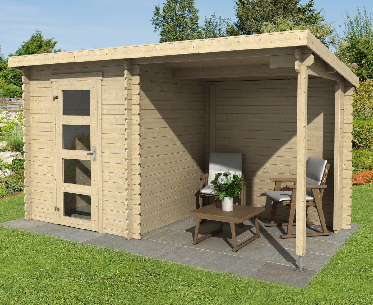 LASITA MAJA Gartenhaus Jelle 175 Plus, 390 x 195 cm, 28 mm, mit Anbau