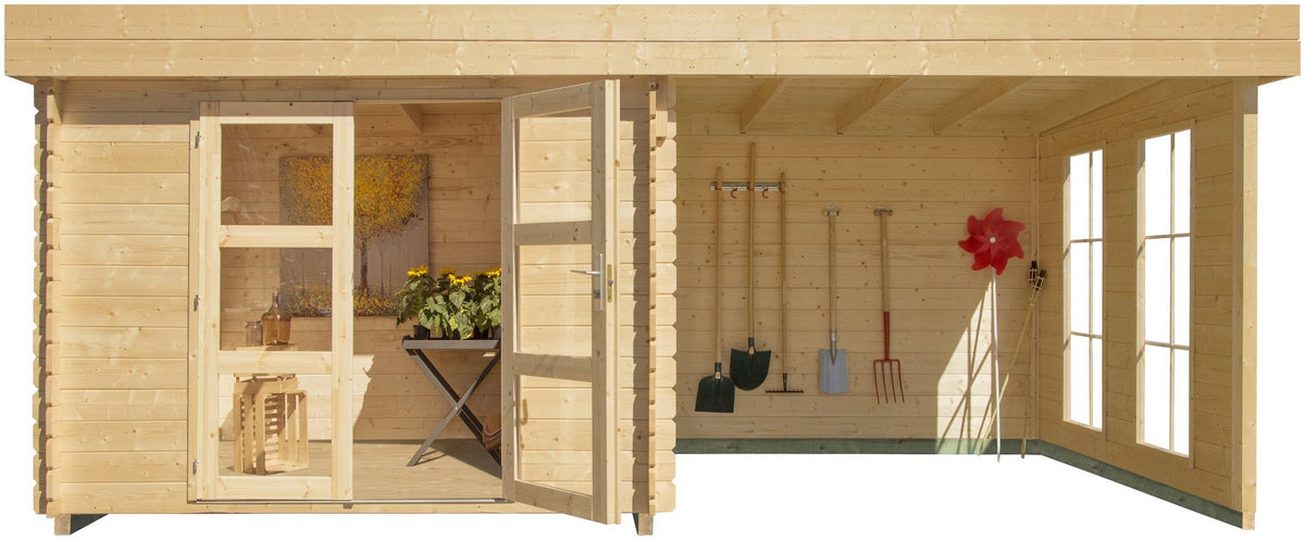Kiehn-Holz Gartenhaus Acrux 2, 430 x 233 cm, mit Fußboden – Ansicht 3