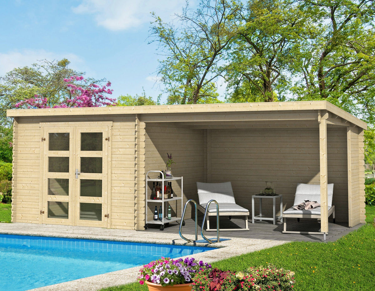 LASITA MAJA Gartenhaus Novia 275 Plus, 620 x 309 cm, 28 mm, mit Anbau