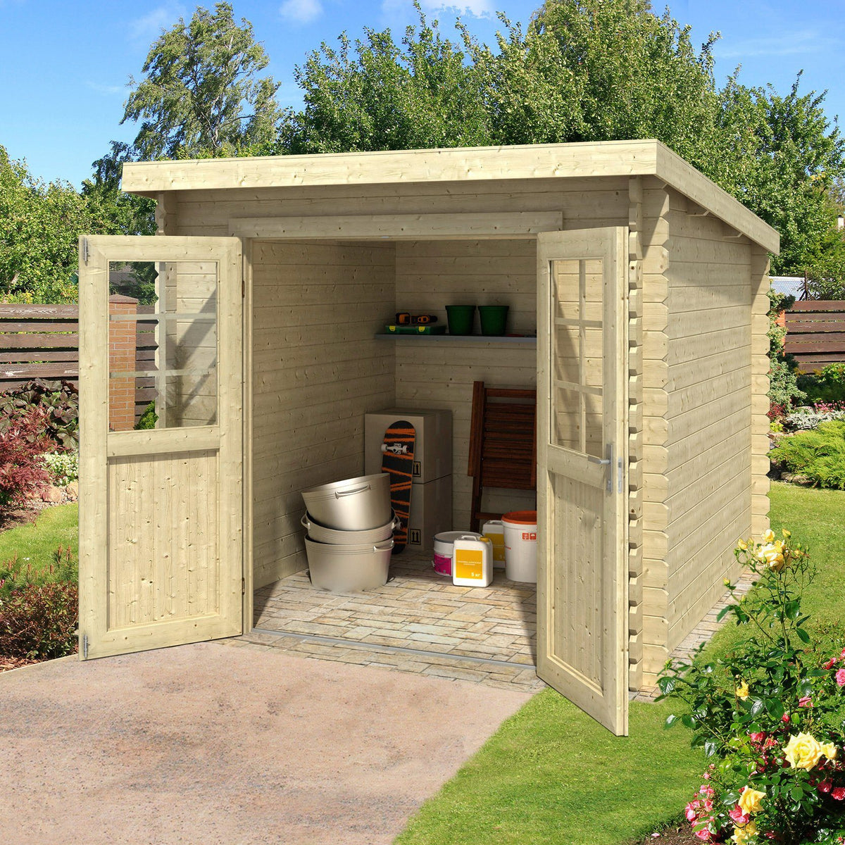 LASITA MAJA Gartenhaus Indi 230, 250 x 369 cm, 28 mm