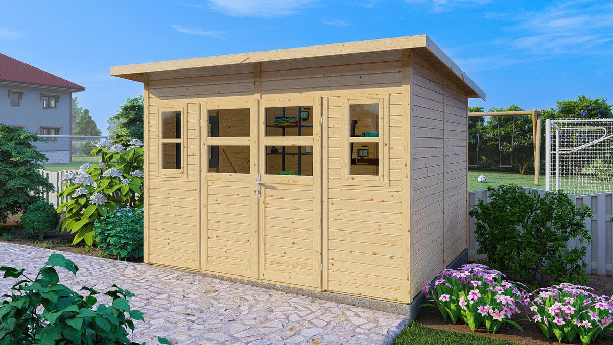 KONIFERA Gartenhaus Felix 4, 334 x 277 cm, mit Fußboden – Ansicht 3