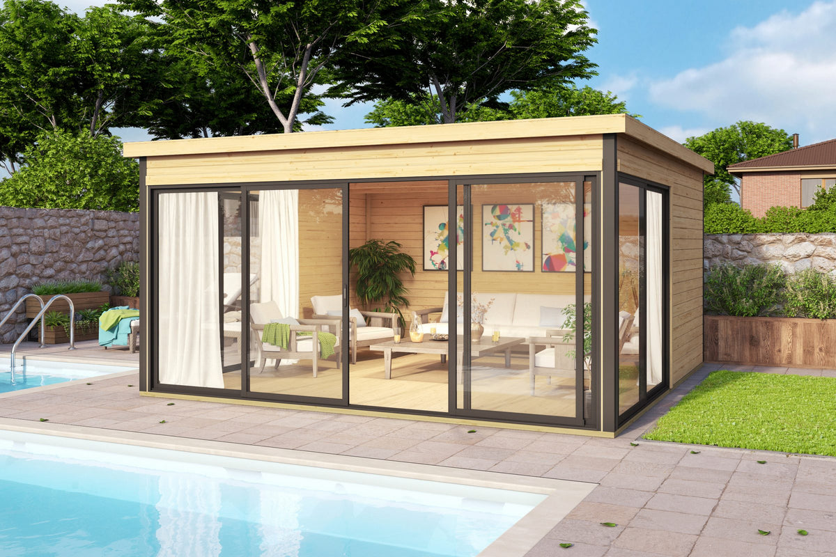 LASITA MAJA Gartenhaus DOMEO 5, 418 x 418 cm, 44 mm